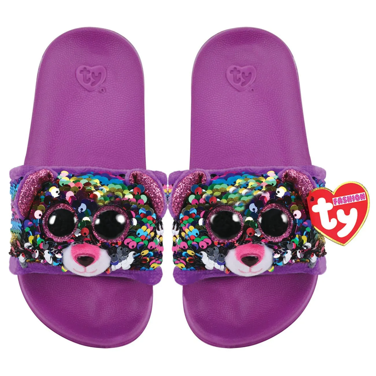 Ty Fashion Sequin Pool Slides S11-13 Dotty The Multicoloured Leopard