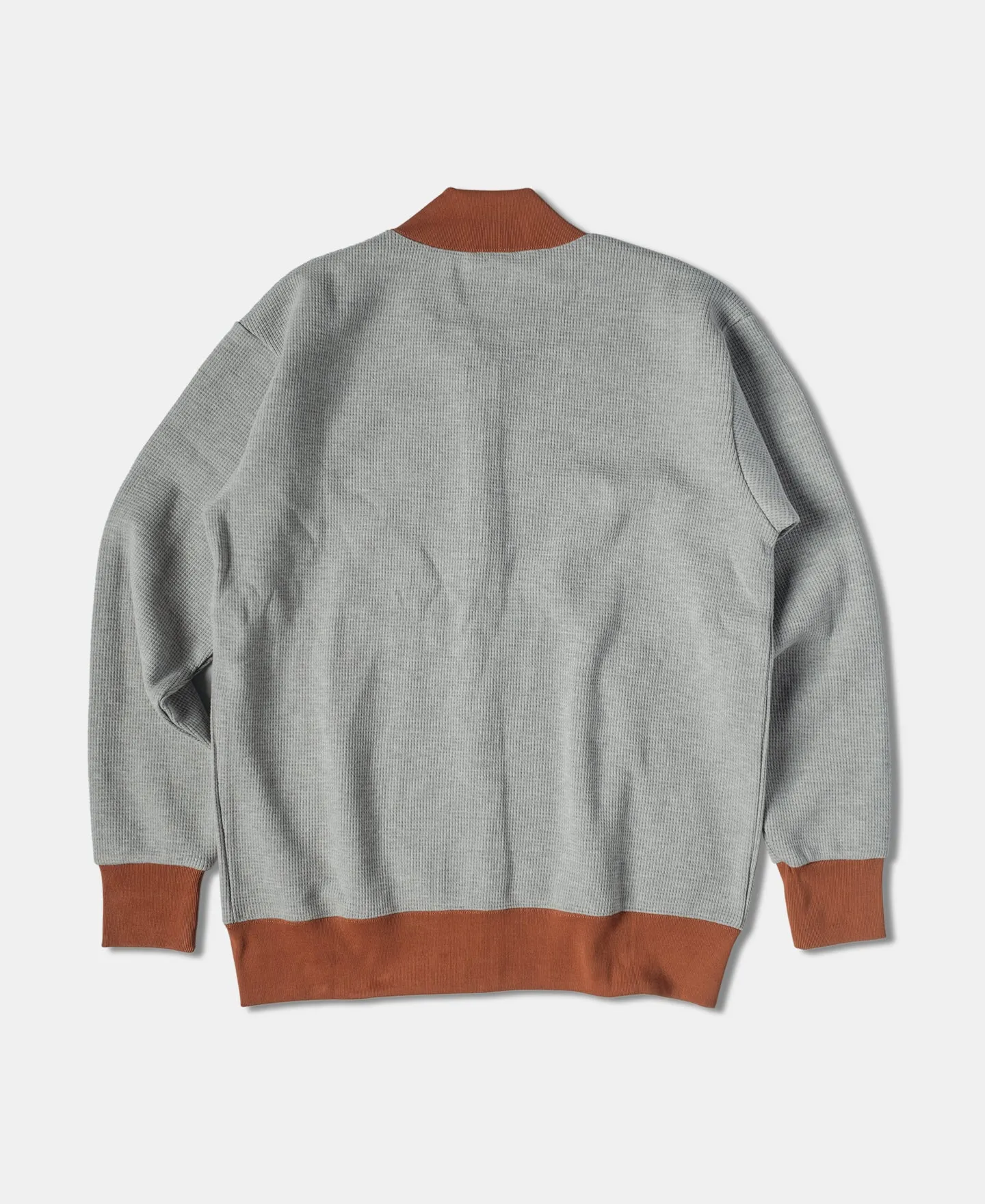 Waffle Cotton Full-Zip Track Jacket - Gray