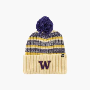 Washington Huskies Primary Logo Natural Tavern Cuff Pom Beanie