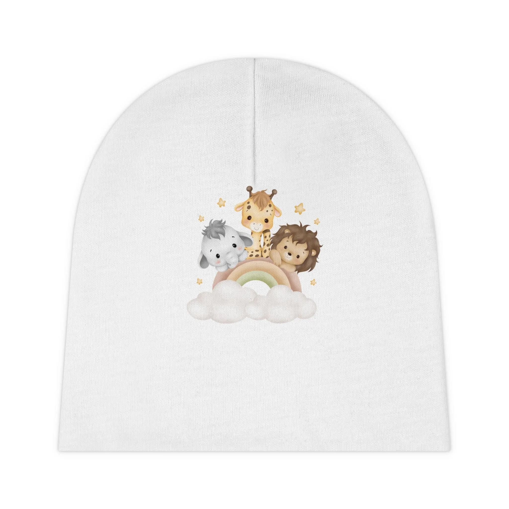 Whimsical Baby Beanie with Animal Friends, Cute Infant Hat, Newborn Cap, Baby Shower Gift, Toddler Accessories, Nursery Decor
