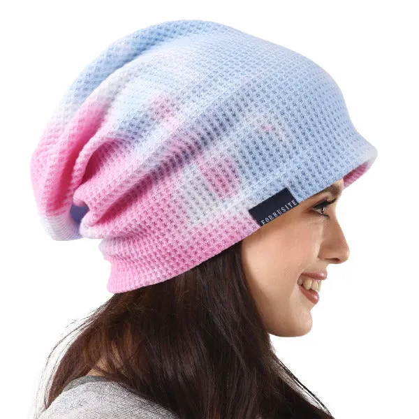 Womens Cotton Tie-dye Slouchy Beanie Hat WB2149
