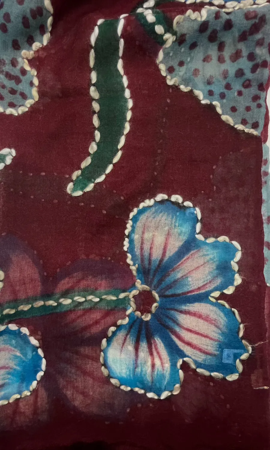 ZODA Pure Wool Scarf-Burgundy Flower